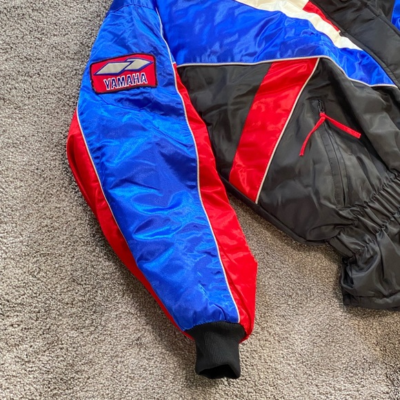 Yamaha Jacket Black Red Wht Blue Colorblock Snowmobile Racing Women’s XT VTG Y2K - Picture 12 of 16